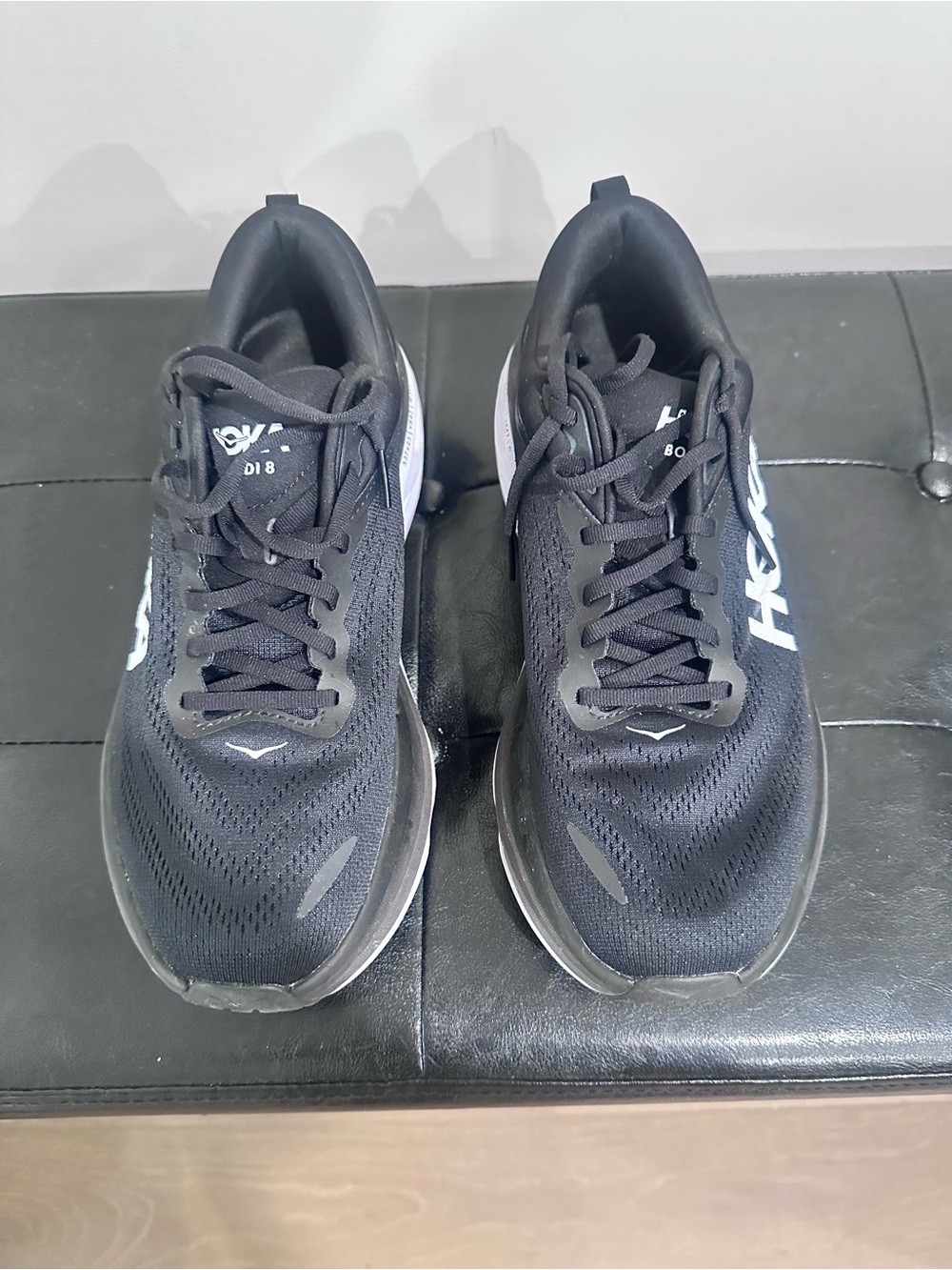 Hoka Men's Black Athletic Shoes with White Logo